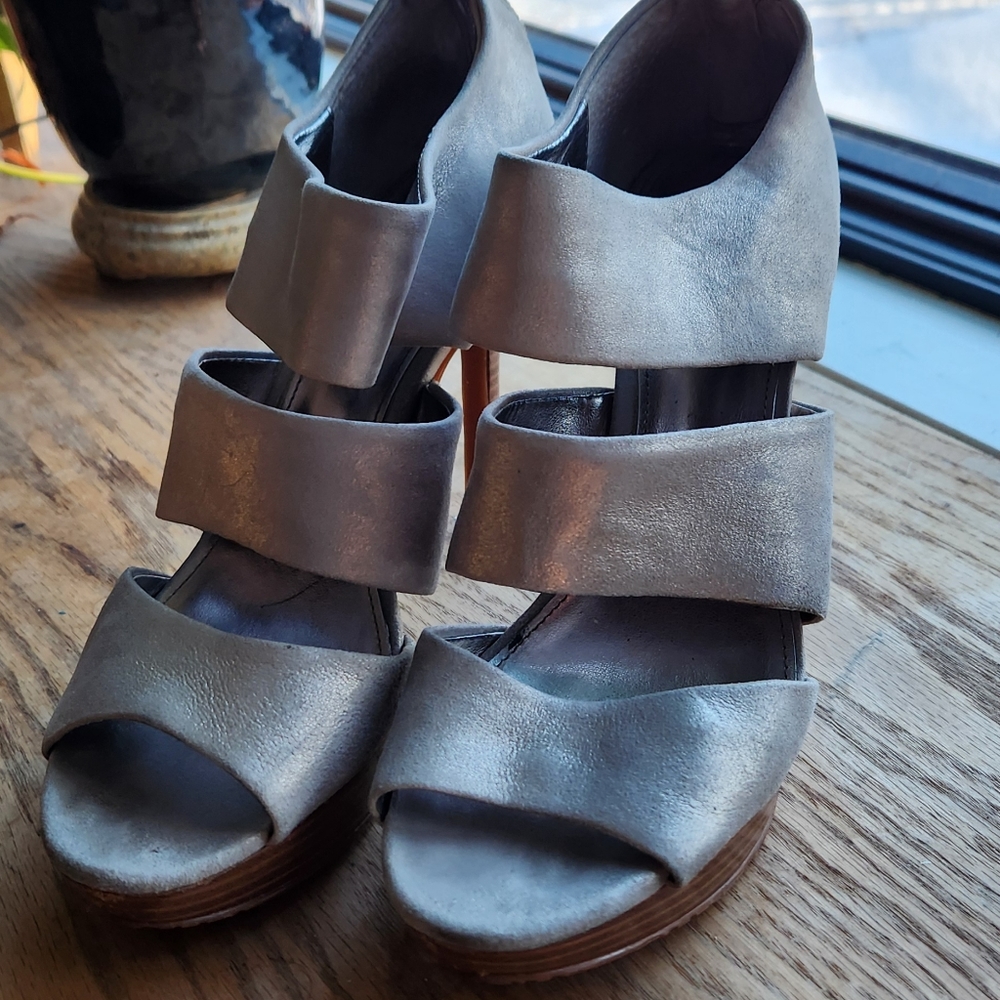 Calvin Klein silver heels